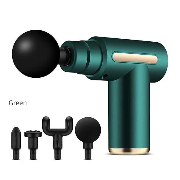 Pro-Relief Percussion Massage Gun – 6 Speeds & 4 Heads Deep Tissue Recovery Device