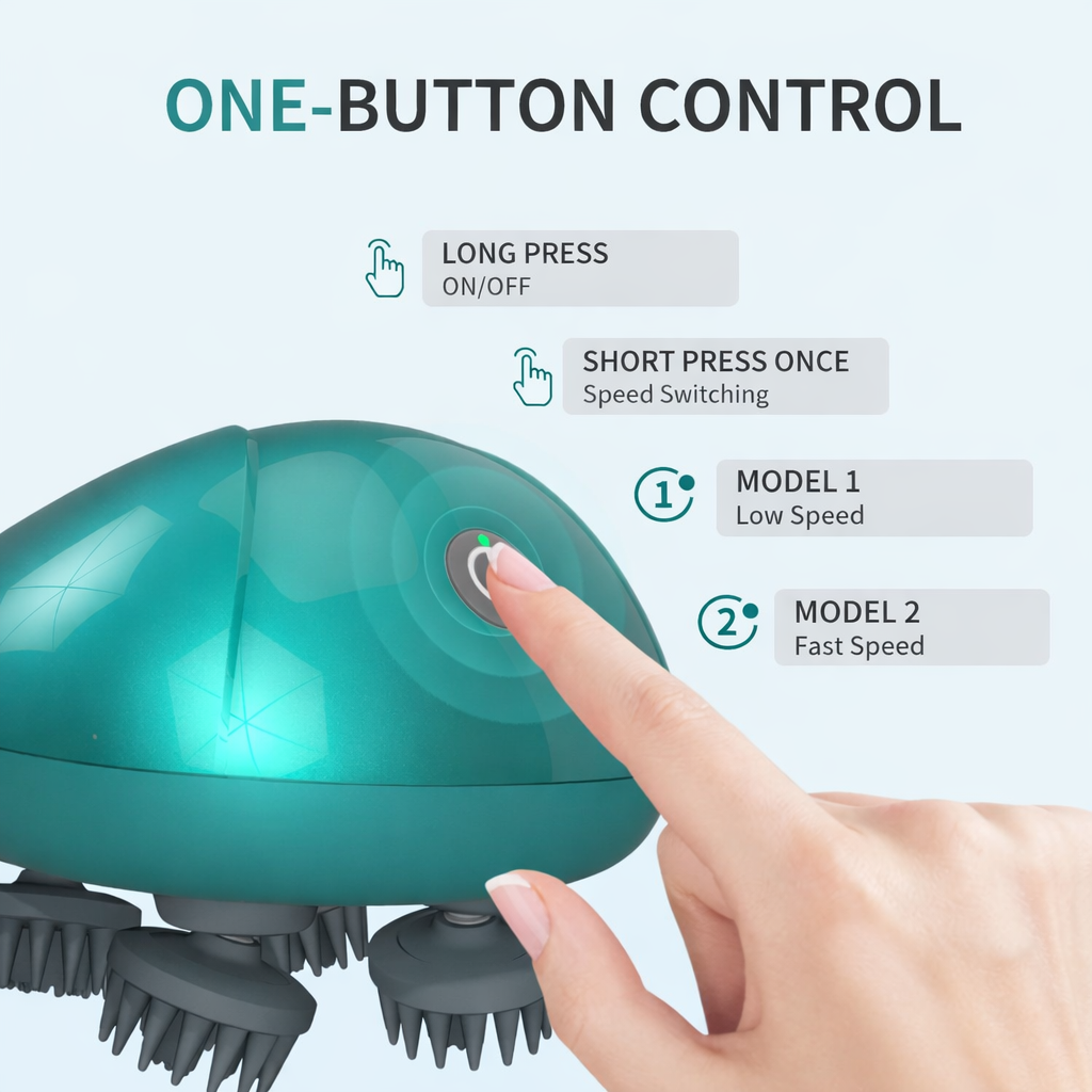 Smart Electric Scalp Massager – Waterproof Head & Body Stress Relief Tool
