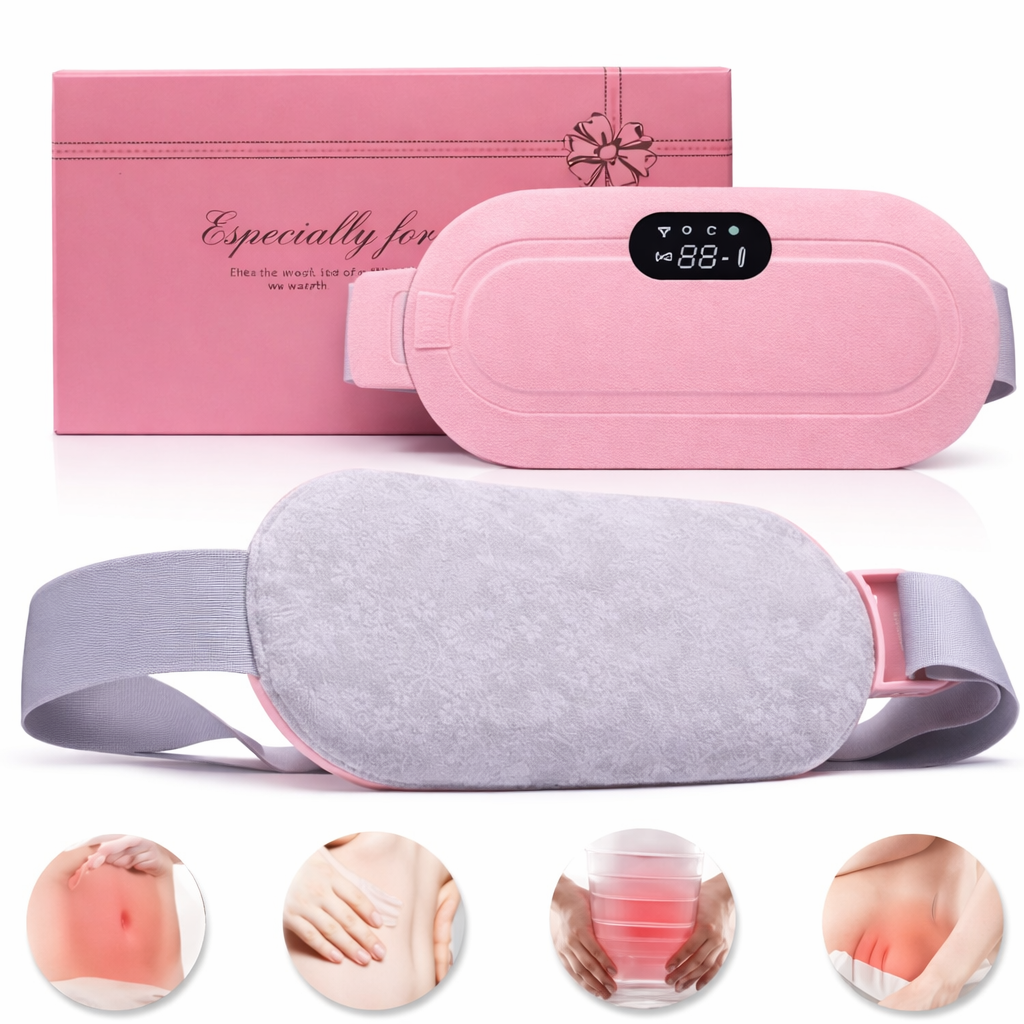 Portable Menstrual Heating Pad – Cordless Electric Waist Massager with 3 Heat Levels