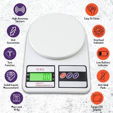 Precision Digital Kitchen Scale – 10kg Electronic Food Weighing Scale for Baking & Fitness
