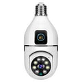 360° Dual-Lens Wireless Light Bulb Security Camera
