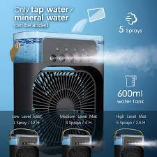 Portable 3-in-1 Desktop Air Cooler – Wireless Evaporative Humidifier & Misting Fan