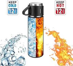 Premium Stainless Steel Vacuum Flask Set – 500ml Thermos with 3 Travel Cups