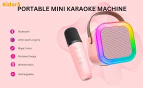 Portable Mini Karaoke Machine – Bluetooth Speaker with Wireless Mic & RGB Lights
