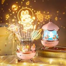 Rabbit Sky Merry-Go-Round Projector – Rotating Musical Night Light & Bedroom Decor