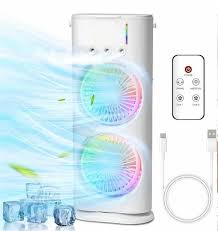 Double-Ended Portable misting Spray Fan with Remote Control