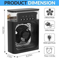 Portable 3-in-1 Desktop Air Cooler – Wireless Evaporative Humidifier & Misting Fan