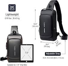 Anti-Theft Waterproof Crossbody Sling Bag with USB Charging Port