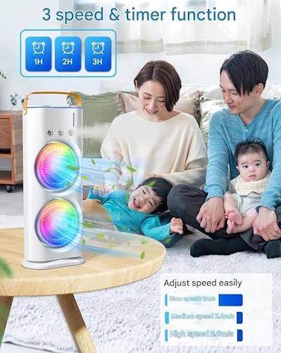 Double-Ended Portable misting Spray Fan with Remote Control