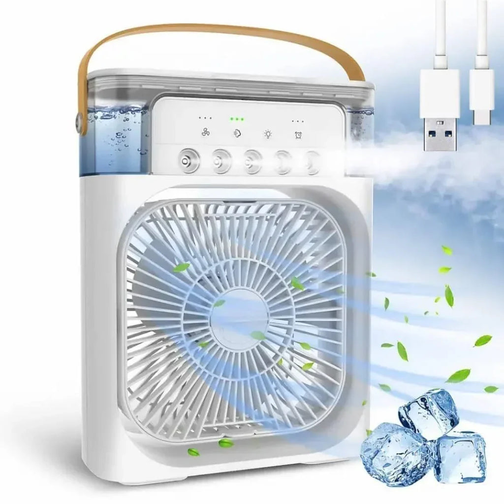 Portable 3-in-1 Desktop Air Cooler – Wireless Evaporative Humidifier & Misting Fan