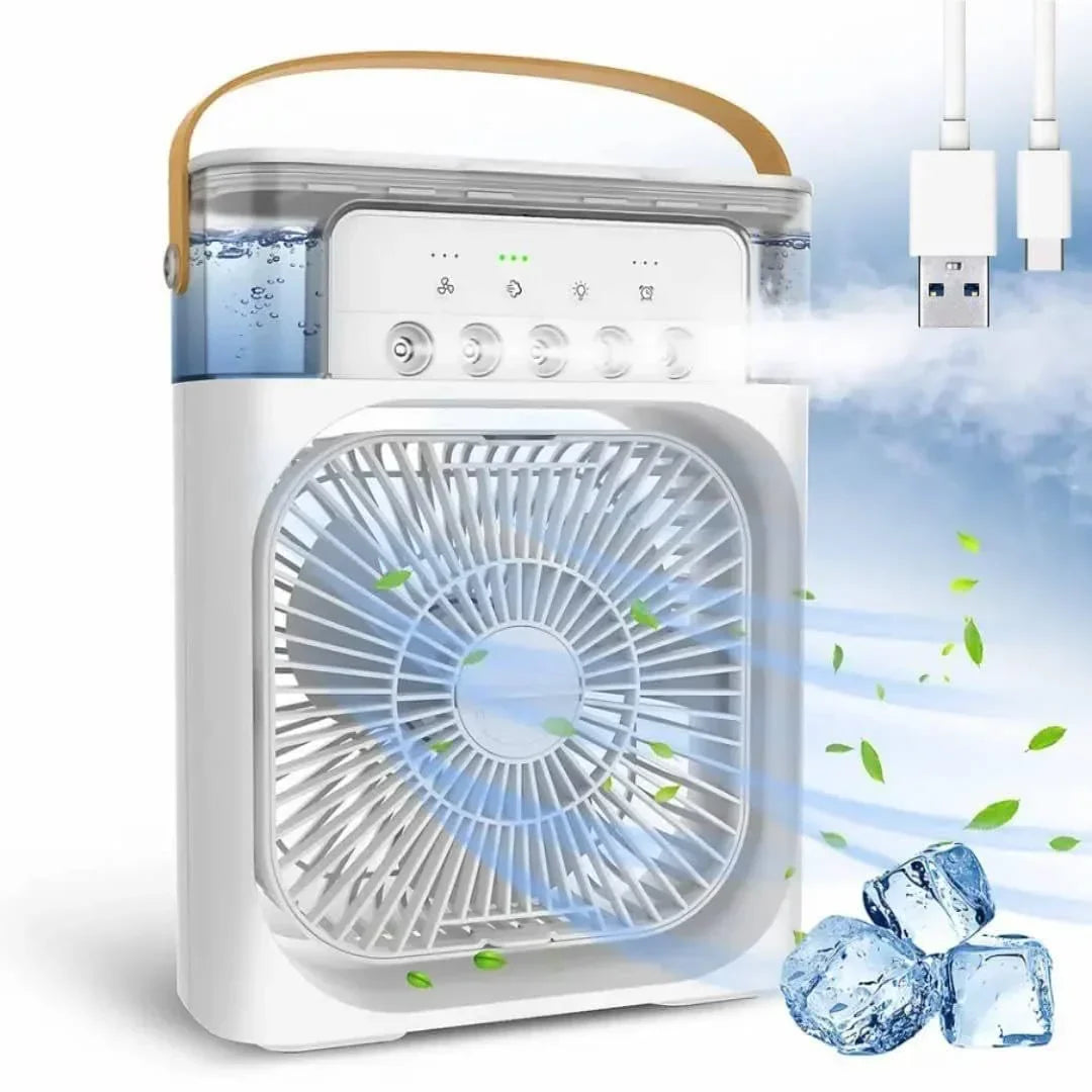 Portable 3-in-1 Desktop Air Cooler – Wireless Evaporative Humidifier & Misting Fan