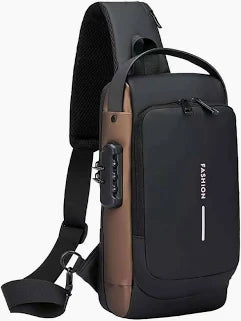 Anti-Theft Waterproof Crossbody Sling Bag with USB Charging Port