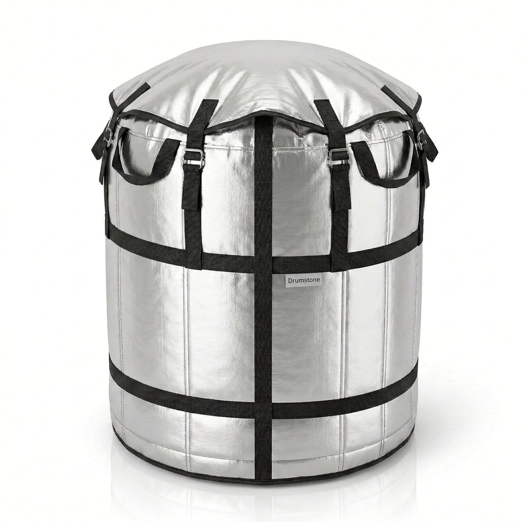 1000L Water Tank Insulation Cover, Heavy Duty UV Resistant Thermal Jacket for Outdoor Overhead Tanks, Waterproof Dustproof Multi-Layer Tank Cover with Straps for Rooftop Summer Protection